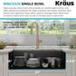 KRAUS Bellucci Workstation 32 in. Undermount Granite Composite Single Bowl Kitchen Sink in Metallic Black with Accessories with WasteGuard™ Continuous Feed Garbage Disposal, KGUW2-33MB-100-75MB