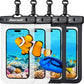 Hiearcool Waterproof Phone Pouch, Water Proof Phone Case for iPhone, Waterproof Cell Phone Dry Bag for Cruise Travel Vacation Essentials Large Waterproof Phone Holder 4 Pack-Black&Clear