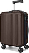 LIGHT FLIGHT Carry On Luggage 22x14x9 Airline Approved, Durable Hard Shell Carry On Suitcases with Wheels, Expandable Hardside Lightweight Travel Luggage with TSA Lock, Coffee Brown