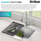 Kraus KHU101-24L Standart PRO 24-inch Undermount 16 Gauge Single Bowl Laundry and Utility Sink, 24 Inch, Tight Radius