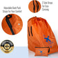 Car Seat Travel Bag and Carrier for Gate Check with Travel Pouch - Bright Orange with Blue Letters for Airport, Airplane Gate Check, Car Trips and Storage Double Backpack Straps | Carseat Bag for sto