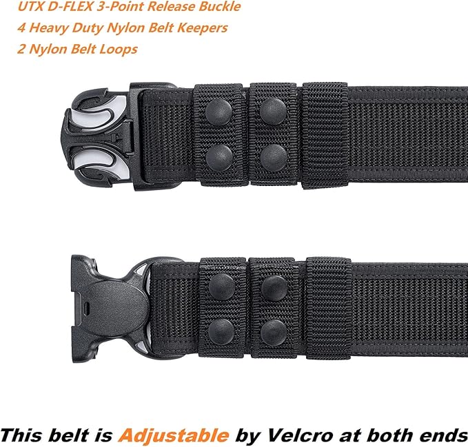 TACNEX Duty Belt w/Hook Lining 4 Keepers 2" Police Law Enforcement Officer Security Nylon Outer Inner Belt
