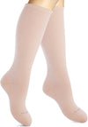 Cotton Compression Socks for Women & Men. 15-20 mmHg Support Knee-High Nude M/L