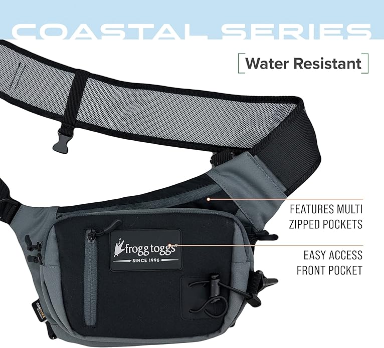 FROGG TOGGS Flats Sling Pack, Easy Hands-Free Tackle Storage Bag with Built-in Rod Support