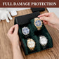 Watch Roll Travel Case for 4 Watchs Storage and Organizer-Secure Storage with Innovative Slide Pillows & Solid Dividers for Home Storage, Protect and Display