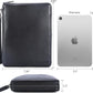 Polare Full Grain Leather Travel Cable Organizer Case Electronics Accessories Carry Bag with YKK Zippers Tech Storage Bag for Cables, Power Bank, USB, SD Card, Travel Essentials