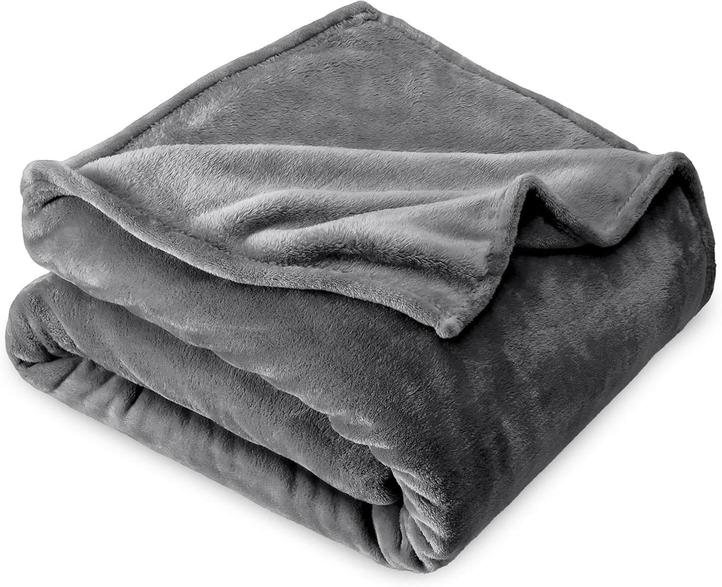 Bare Home Fleece Blanket - Twin/Twin Extra Long - Ultra-Soft Lightweight for Bed, Sofa, and Couch - Luxury Microplush - Cozy Warm Blanket (Twin/Twin XL, Grey)