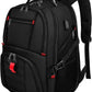 YOREPEK 18.4 Laptop Large Backpacks Fit Most 18 Inch Laptop with USB Charger Port,TSA Friendly Flight Approved Weekend Carry on Backpack with Luggage Strap for Men and Women, Black - Roamly