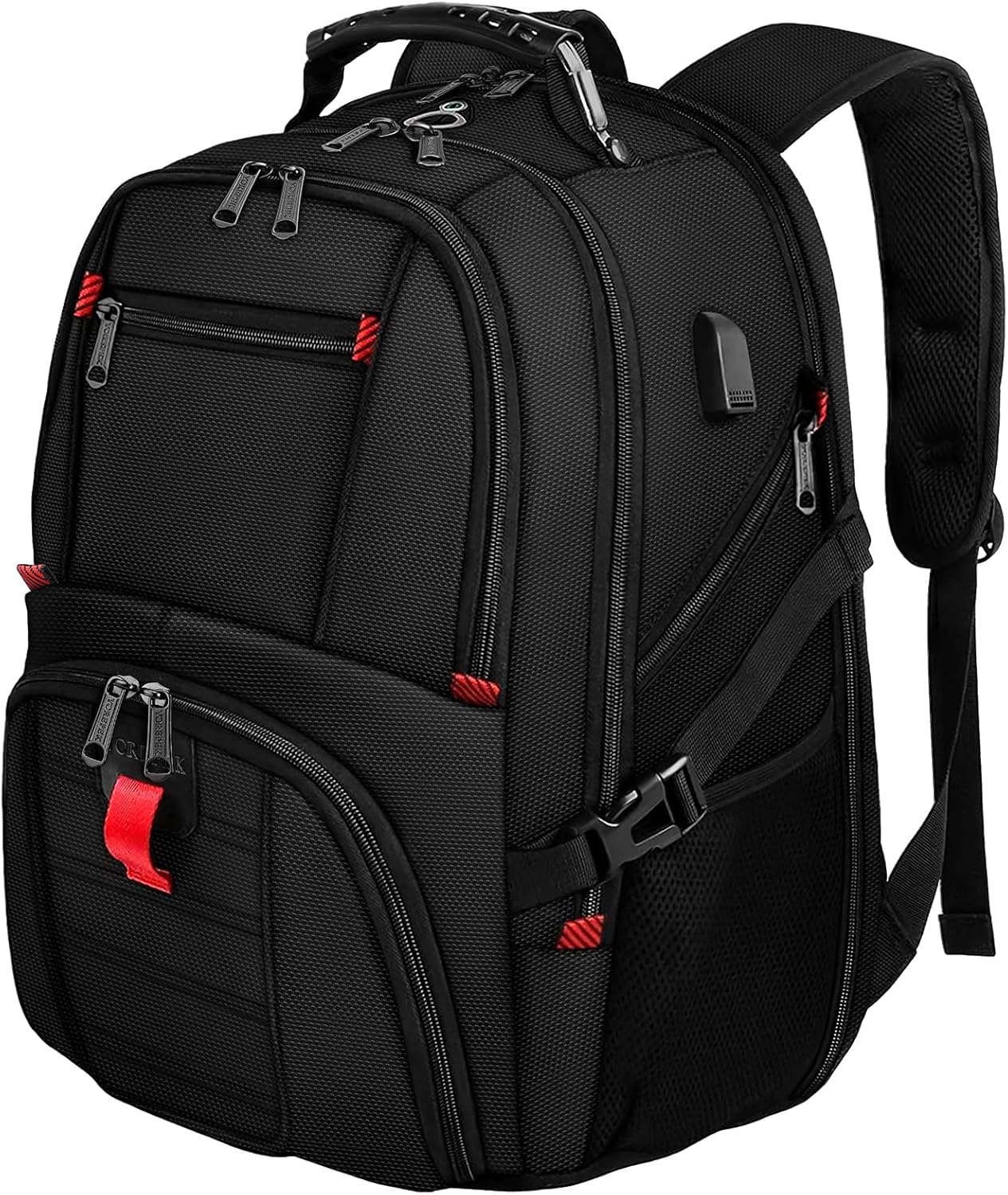 YOREPEK 18.4 Laptop Large Backpacks Fit Most 18 Inch Laptop with USB Charger Port,TSA Friendly Flight Approved Weekend Carry on Backpack with Luggage Strap for Men and Women, Black - Roamly