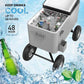 VINGLI 80 Quart Wagon Rolling Cooler Ice Chest, w/Long Handle and 10" Wheels, Portable Beach Patio Party Bar Cold Drink Beverage, Outdoor Park Cart on Wheels