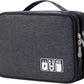 Lanola Travel Cable Organizer Bag, Electronic Accessories Case Portable Double Layer Cable Storage Bag for Cord,phone,Charger, Flash Drive, Phone, SD Card,Personal Items - (Black)
