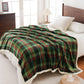 PU MEI Sherpa Fleece Throw Blanket 60" x 80" Reversible Plush Fluffy Large Big Blanket Lattice Flannel Blankets for All Season Use, Chrismas Green
