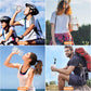 1L Hiking Collapsible Water Bottles, 33OZ BPA-Free Plastic Flasks, Reusable Drink Bags, Foldable Backpacking Water Bottle for Travel Camping Hiking (4-Pack)
