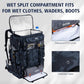 Goture Fishing Backpack with Cooler, 72L 600D Tackle Backpack Included 4 3700 Tackle Boxes, Dry & Wet Split Compartment, Large Fishing Tackle Bag with Rod Holders,Rain Cover for Travel Camping Hiking