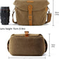 BAGSMART Camera Bag, SLR DSLR Canvas Crossbody Camera Case, Compact Camera Shoulder Bag with Rain Cover for Women and Men, Khaki