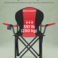 SONGMICS Folding Camping Chair, with Comfortable Sponge Seat, Cup Holder, Heavy Duty Structure, Max Load Capacity 551 lb, Outdoor Picnic Chair, Red and Black UGCB06BK