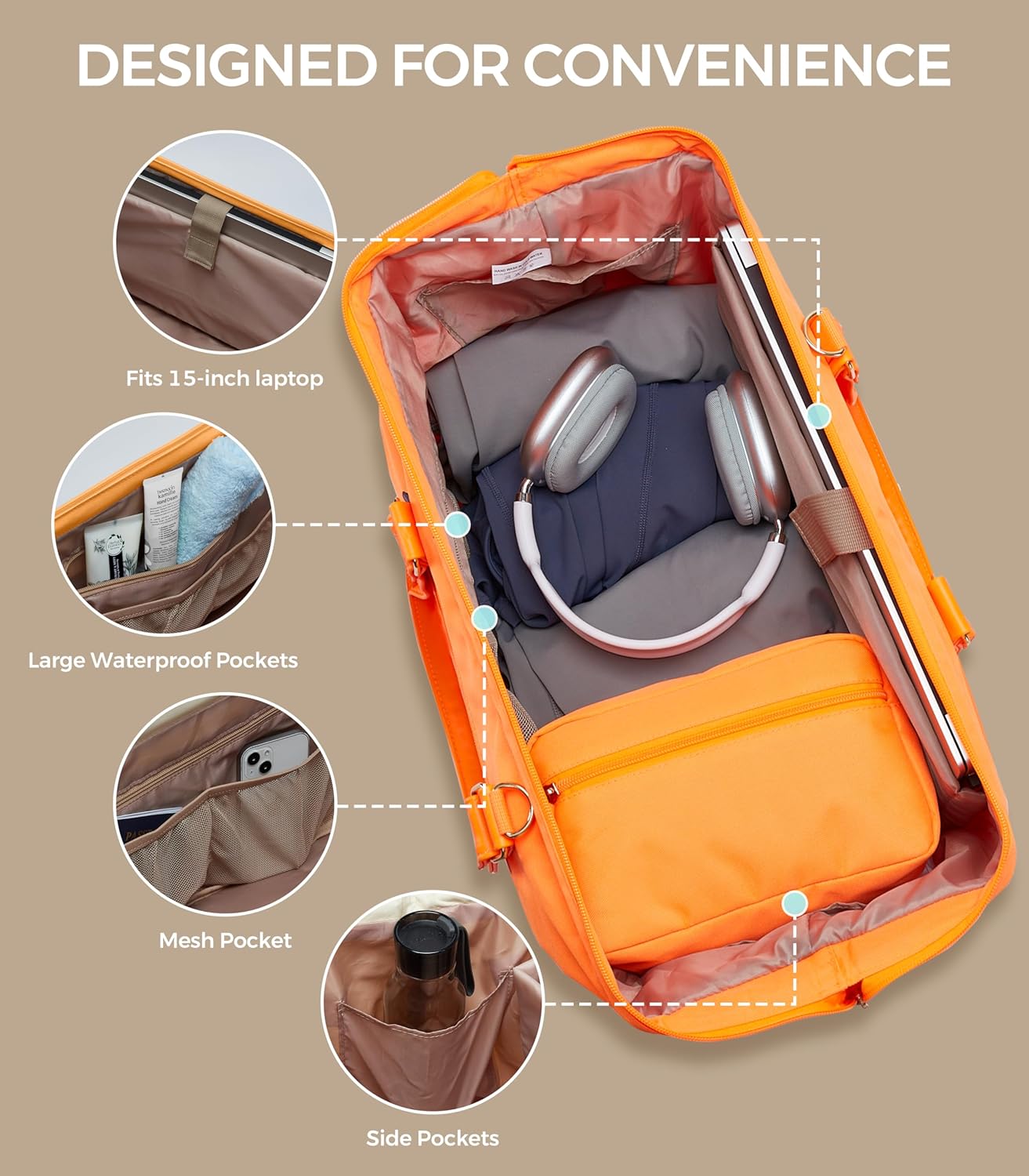 Weekender Bags for Women, Large Travel Duffel Bag with Shoes Compartment, Carry On Overnight Tote Bags with Toiletry Bags, Hospital Bags for Labor and Delivery - Roamly