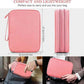 FYY Electronic Organizer, Extra Large Travel Cable Organizer Bag Pouch Portable Waterproof Double Layers All-in-One Storage Bag for iPad, Cable, Power Bank, Laptop Charger for Office/Home, Pink