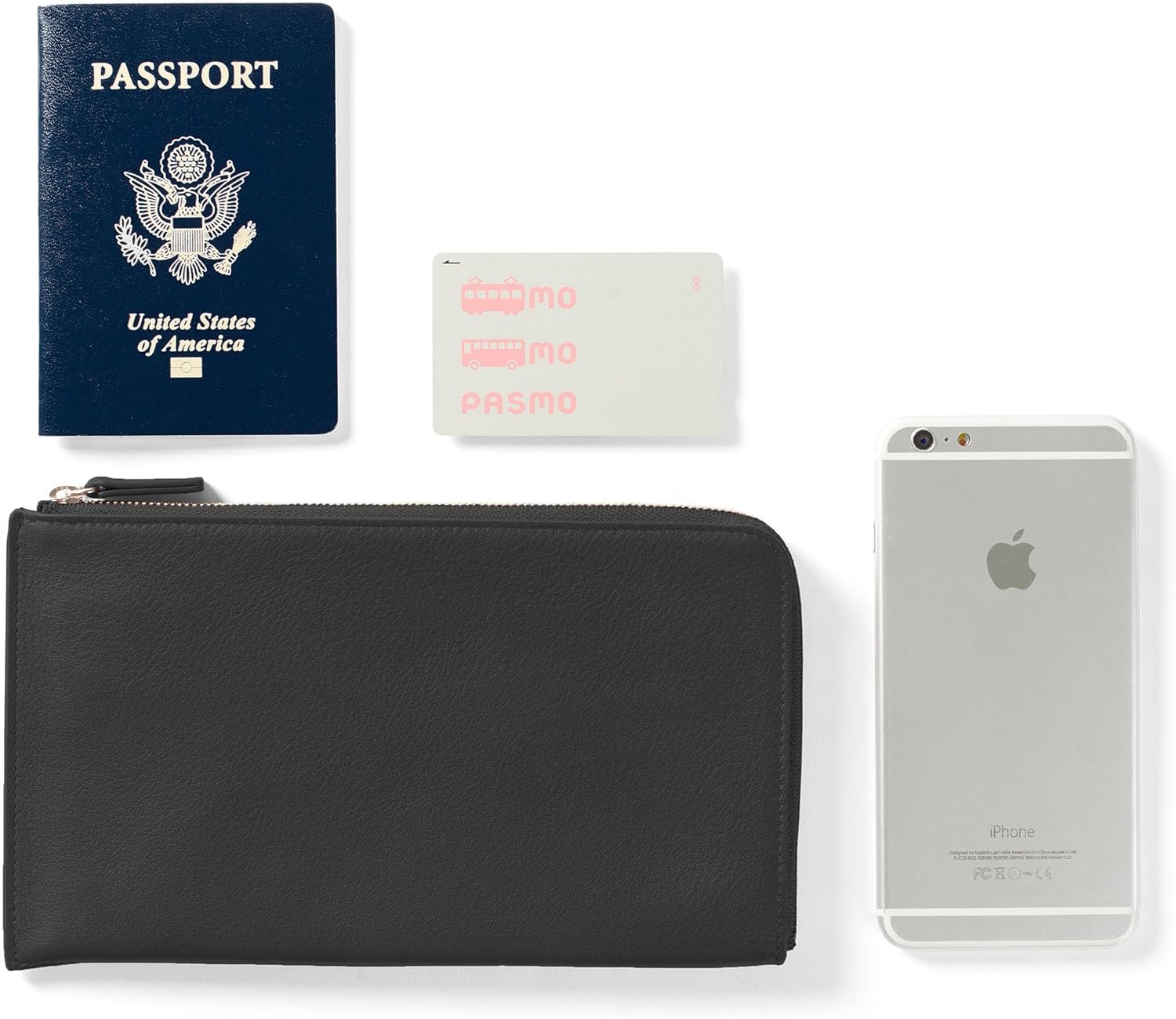 Leatherology Black Onyx Leatherology Slim Zip Travel Wallet - Compact and lightweight, Versatile storage, Zip closure - Roamly