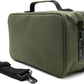 Large Storage Case with TSA Combination Lock Bag, Portable Carbon Lined, XL Medicine Lockable Box for Travel & Home Secured Box Organizer Divider Jars Accessories, Removable Tray (Green)