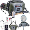 Goture Waterproof Fishing Waist Pack,IPX8 840D TPU Large Tackle Bag with Rod Holder,Airtight Zipper Closure,Fly Fishing Bag with Adjustable Waist Strap,Sling Fanny Pack with Lanyard,Forceps,Nipper
