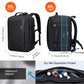 PIJUSHI Travel Backpack for Women Men Expandable Carry on Luggage Backpack Airline Approved Personal Item Laptop Bag(PE034 Black)