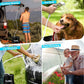 Portable Camping Shower, Pop Up Shower Privacy Tent Kit with LED Lights, 4500mAh Rechargeable Shower Pump, Filtered Shower Head & 7.4 Gallons Foldable Bucket, Outdoor Shower for Hiking Beach, Travel