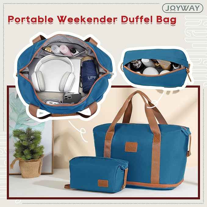 Joyway Expandable 24 Inch Luggage with Spinner Wheels, Lightweight Hard Shell Medium Checked Suitcase, 3 Piece Luggage Sets with TSA Lock, Blue