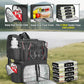 MATEIN Fishing Backpack with 4 Tackle Boxes, Fishing Bag with Rod Holder & Safety Compass & Cooler, Gifts for Fishermen