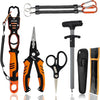 Selake 7 PCS Complete Fishing Tools Set, Fish Lip Gripper with Scale, Fishing Pliers, Hook Remover, Line Cutter & Scissors, Corrosion Resistant for Saltwater Freshwater Kayak Ice Fishing