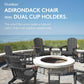 SERWALL Foldable Adirondack Chair Set of 4, HDPE Adirondack Chair with Wood-Texture-Gray
