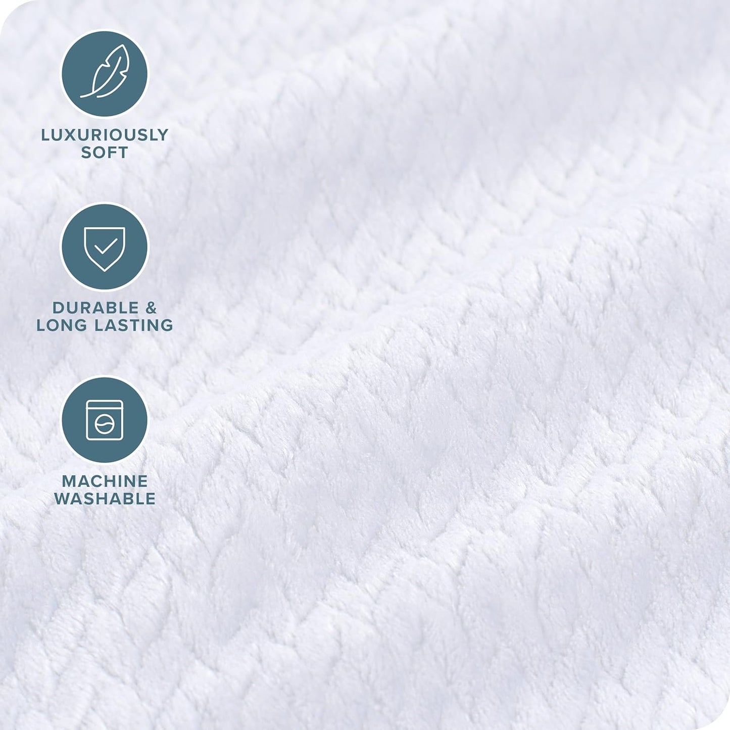Bare Home Textured Fleece Blanket - King Size - Ultra-Soft Lightweight for Bed, Sofa, and Couch - Luxury Microplush - Cozy Warm Blanket (King, Chevron White)
