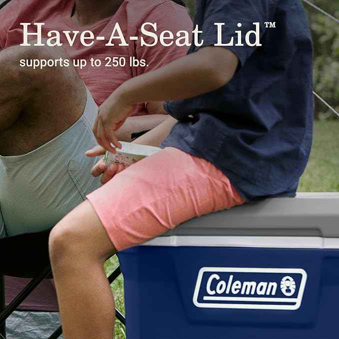 Coleman Classic Series Insulated Portable Rolling Cooler with Wheels, Leak-Resistant Outdoor Hard Cooler Keeps Ice up to 5 Days, 65-Quart