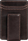 House of Jack Co. Corbin Slim Money Clip Wallet for Men, Strong Magnetic Clip with Exterior ID Window, Full Grain Cowhide Leather Front Pocket, Brown