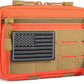 Tactical Molle Admin Pouch Utility Laser Cut EDC Tool Pouch Bag Horizontal Modular Pouches Include US Flag Patch and Keychain