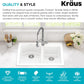 KRAUS Forteza 33-inch Granite Drop In/Undermount 60/40 Double Bowl White Kitchen Sink, KGD-50WHITE