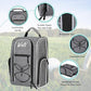 Wolt 2 Pcs Golf Shoe Bag for Travel- Zippered Shoes Carrier Bags with Ventilation & Double Outside Accessory Pocket for Socks, Tees, Golf Balls, etc. for women and men (Black+Grey)