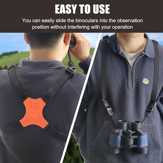 HUNTPAL Binocular Harness Strap for Hunting and Birding Wacthing, X-shaped Decompression Cross Body, Fit for Rangefinder