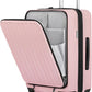 KYME 22-Inch Hardside Small Suitcase, 100% PC Hard Shell with Laptop Compartment, TSA Lock, Double Wheels, Pink