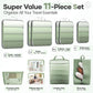 Veken 11 Set Compression Packing Cubes for Travel Essentials,Compressible Expandable Large Luggage Suitcase Organizer Bags for Clothing,Durable Space Saver Storage Bags(Matcha Green)
