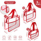 XEWEA Clear Travel Toiletry Bags, 3 Pack TSA Approved Transparent Makeup Bag for Men Women, Large Waterproof PVC Quart Organizer Kit with Zipper for Toiletries Airline Essential,Toy Storage Pouch Red - Roamly