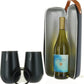 Rabbit Wine to Go - Set of 3 | Wine Bottle Insulation Bag with Handle | Includes 2 Stainless Steel Tumblers with Lids | For On-the-Go Travel such as Picnic, Hiking, and Barbeques
