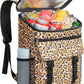 Cooler Backpack Soft Insulated Leak Proof 30 Cans Insulated Backpack Cooler Portable Picnic Camping Beach Hiking BBQ Lunch Backpack for Men and Women -Leopard Print