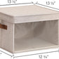 StorageWorks Storage Bins with Lid and Clear Window, Fabric Storage Boxes with Lids, Stackable Basket for Shelves, Closet Organizer and Storage Bins, Brown and Beige, Large, 4-Pack
