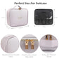 MOMIRA Travel Cosmetic Train Case with Lighted Mirror 3 Color Scenarios Cosmetic Bag Organizer with Adjustable Dividers Makeup Storage for Women, Makeup Accessories & Tools Case Violet Grey