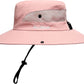Womens Summer Sun Hat Beach Hat Wide Brim Outdoor UV Protection Hat Foldable Cool Mesh Ponytail Bucket Hat
