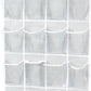 Simple Houseware 24 Pockets Large Clear Pockets Over The Door Hanging Shoe Organizer, Gray (56" x 22.5")