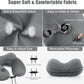 urophylla Inflatable Travel Neck Pillow for Airplanes, Super Soft Velvet Neck Support, Adjustable Firmness, Blow Up Plane Pillow for Long Flights, Road Trips, Travel Essentials with Eye Mask, Earplug