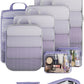Veken 9/11 Set Compression Packing Cubes for Travel Essentials,Compressible Expandable Large Luggage Suitcase Organizer Bags for Clothing,Durable Space Saver Storage Bags(Purple Gray)