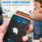 Airtag Wallet for Men,with Money Clip Gift Boxed,Slim Front Pocket Wallet RFID Blocking Metal Case Smart Pop-up Credit Card Holder in Magnetic Leather Flip